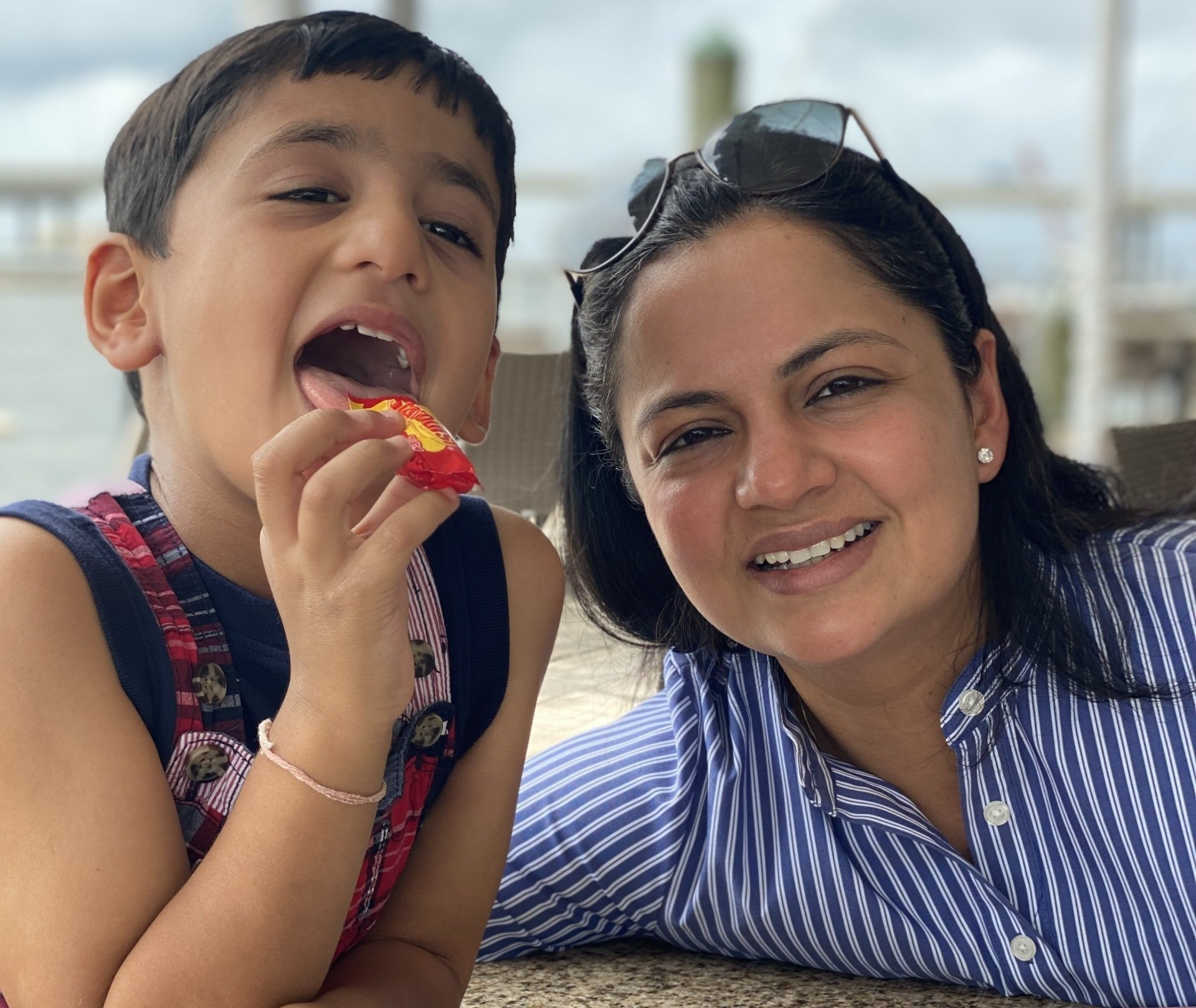 Dr. Sabharwal with her son